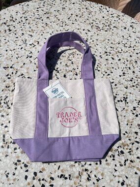 NEW! MINI LAVENDER Trader Joe's Canvas Tote